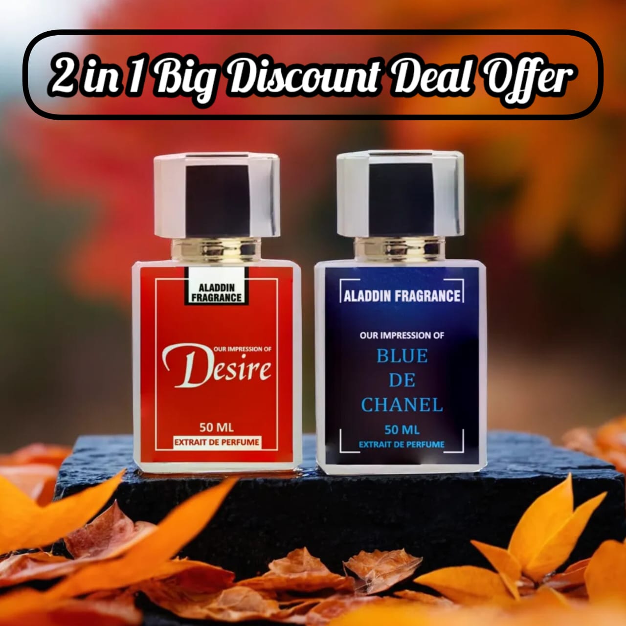 2 IN 1 PERFUME DEAL OFFER DESIRE 50ML+BLUE D CHANNEL 50ML / BIG DISCOUNT / LIMITED TIME OFFER